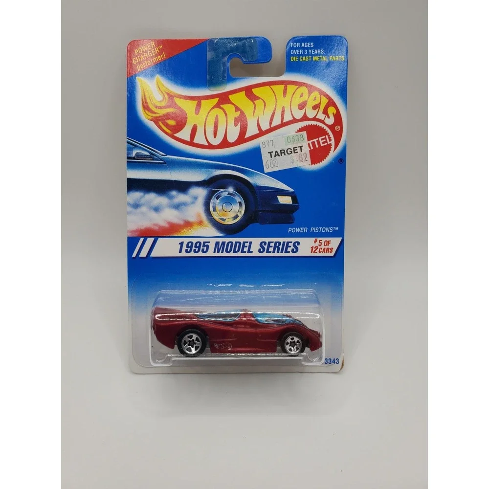 1995 Vintage Hot Wheels #347 1995 Models Series 5/12 POWER PISTONS Maroon w/5 Sp